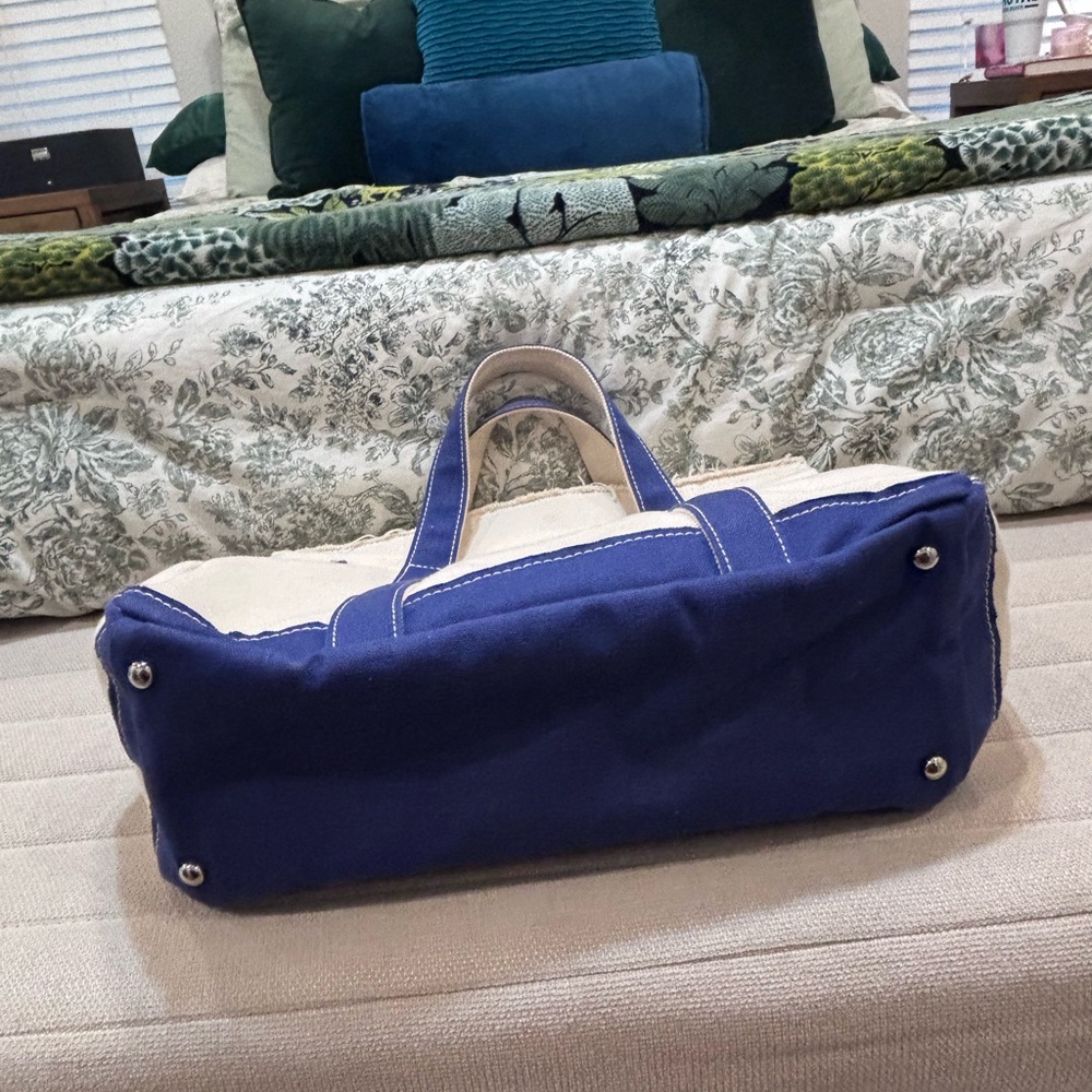 Canvas Boatkin Bag with Blue Trim - Picture 7 of 8